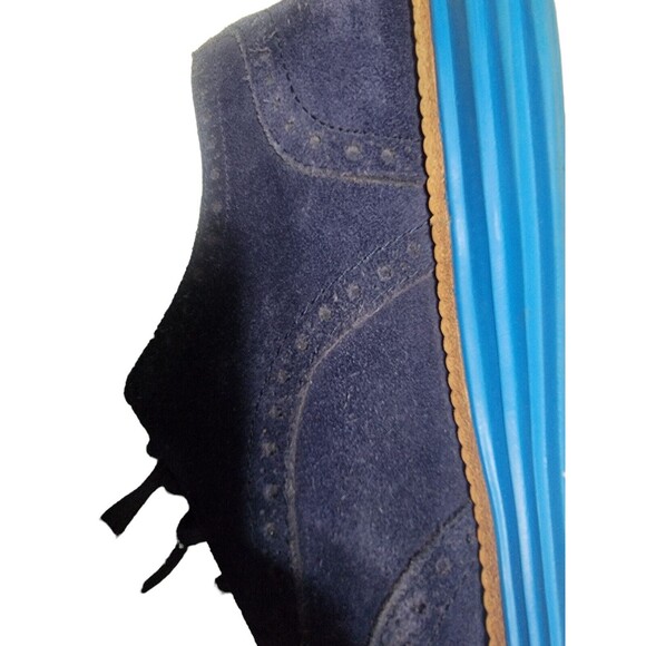 Cole Haan Mens Shoes Blue Suede Wingtip Oxfords C23720 Size 11 M main image 5